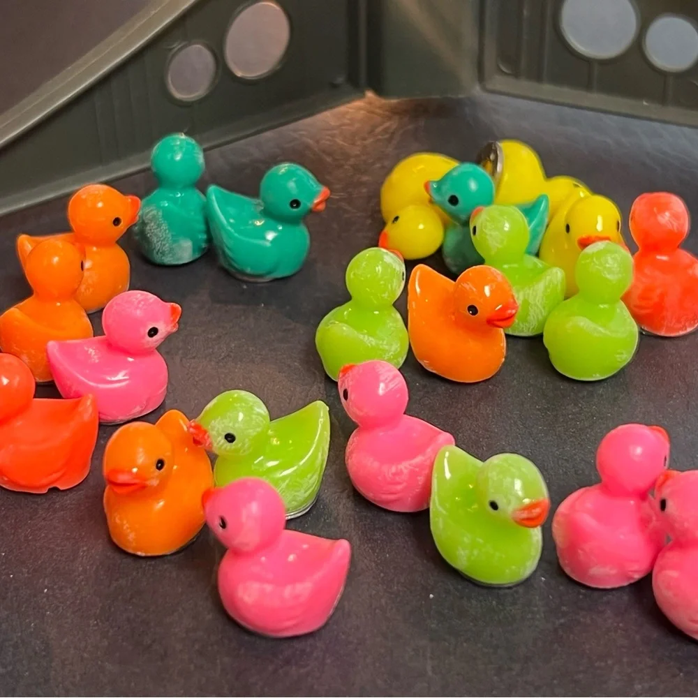 Neon Mini Ducks, Games Pieces, Qty 50, New